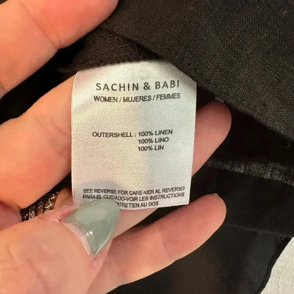 Sachin & Babi Avery Lightweight Linen V-Neck Tassel Mini Dress Size Medium - Picture 6 of 7